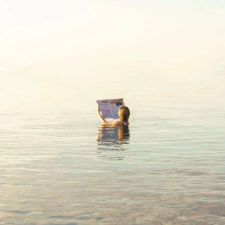 Floating in the Dead Sea
